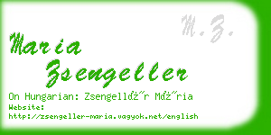 maria zsengeller business card